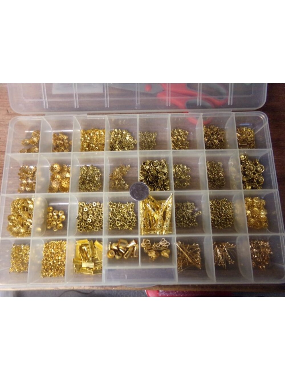 Mixed Gold Plated Findings in Organized Container